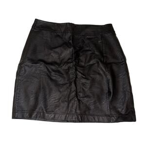 BooHoo Faux Leather Skirt Black